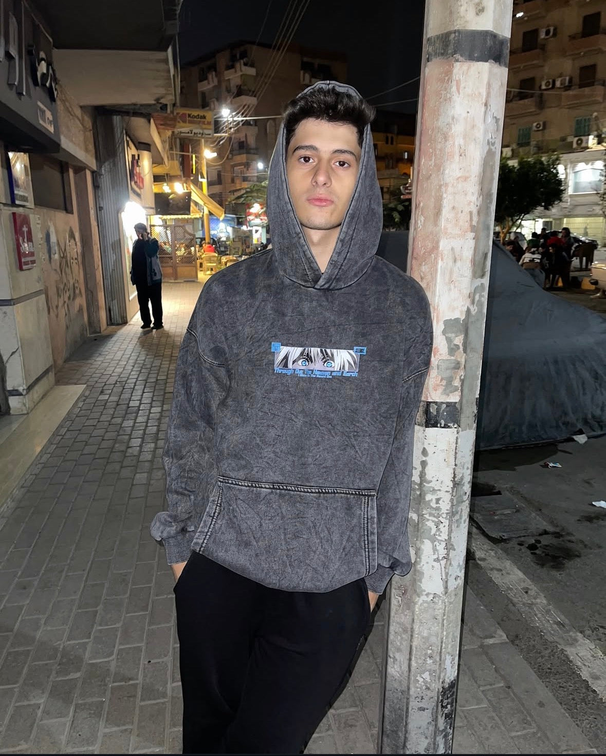 Saturo Gojo Acid washed Hoodie