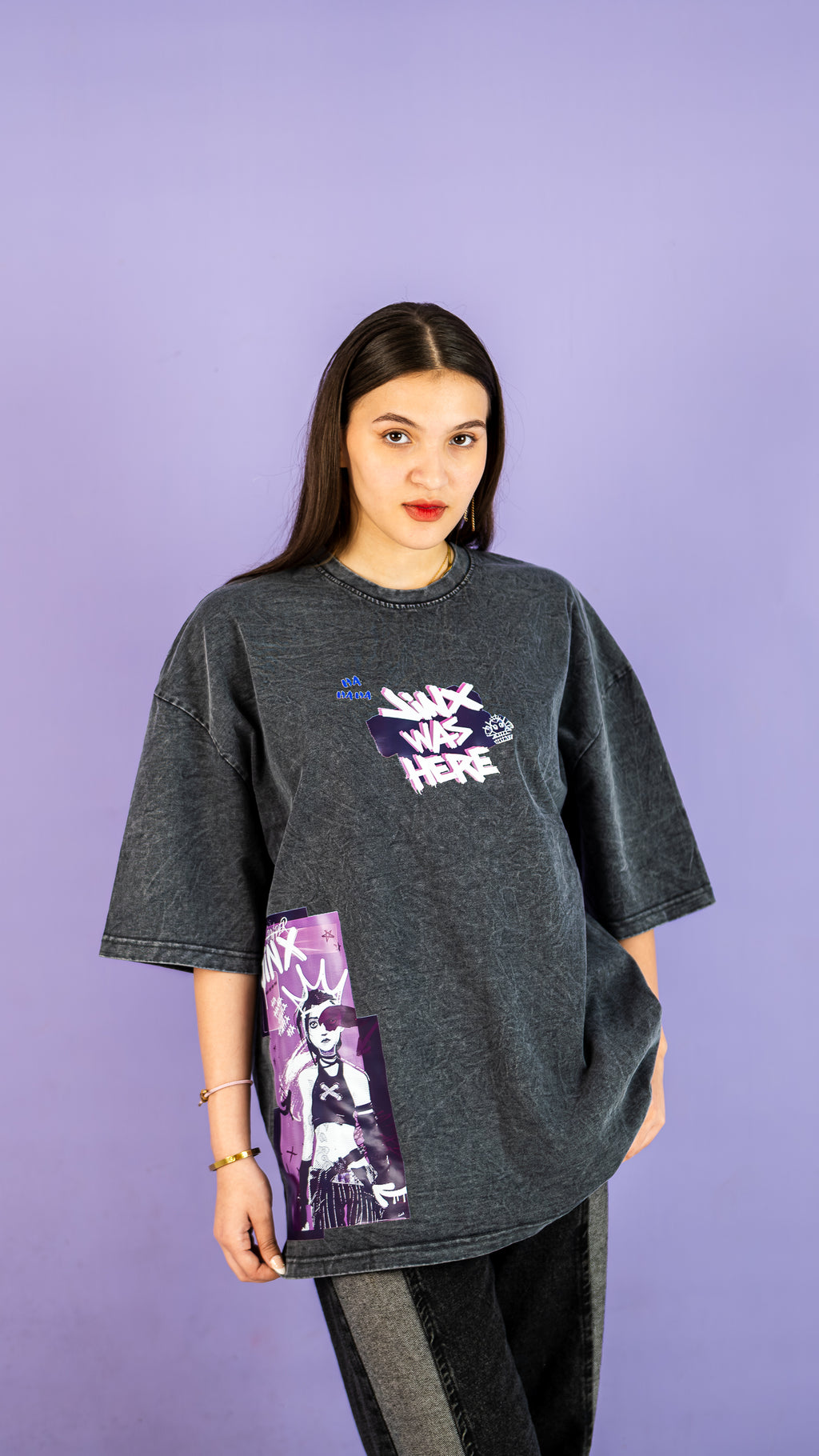 Jinx arcane Acid washed tee