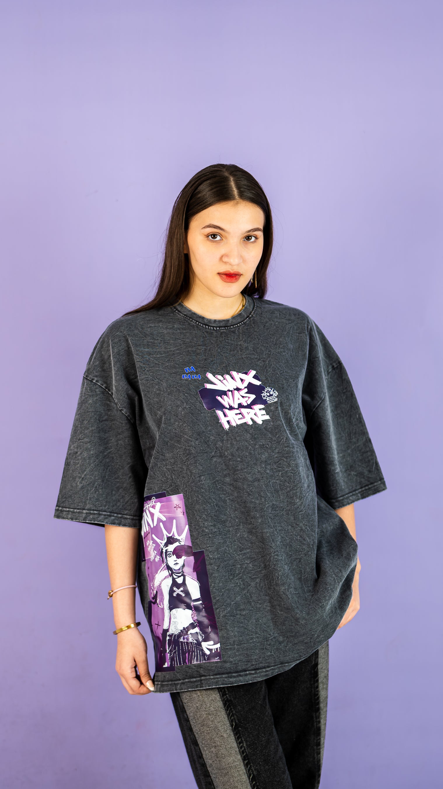 Jinx arcane Acid washed tee