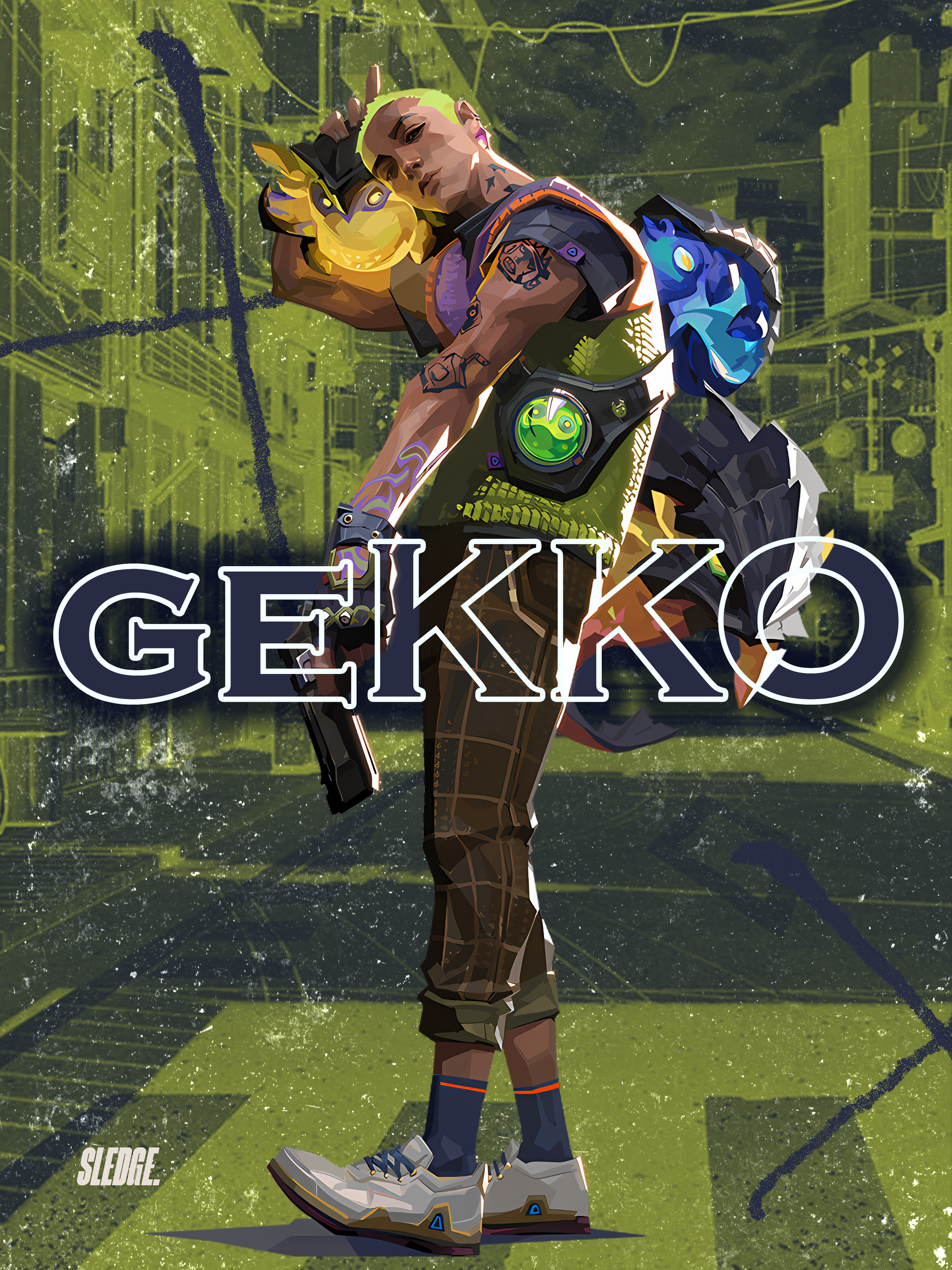 Gekko Valorant Agent Street Style Poster