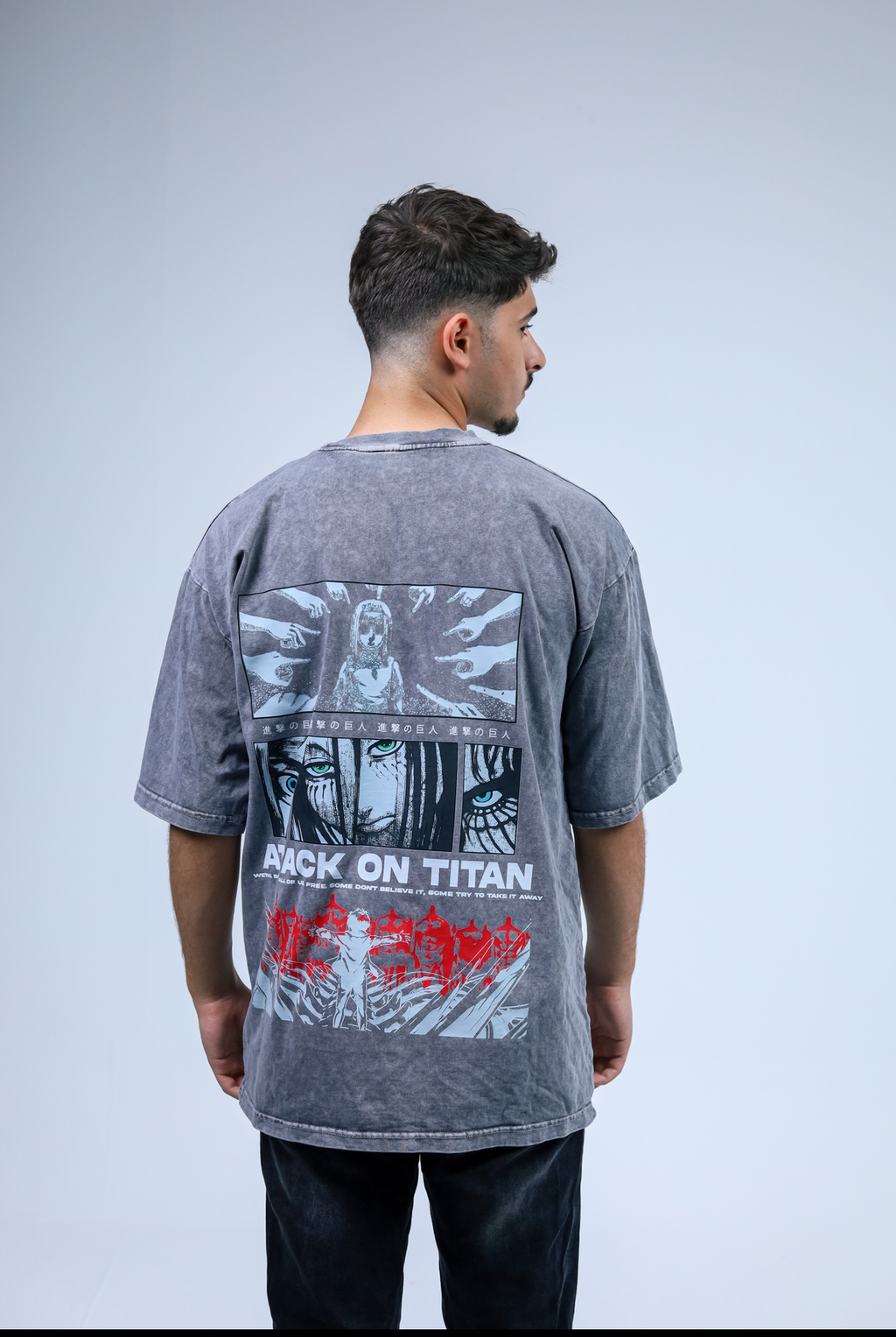 Attack On Titan Vintage Acid Washed Premium Tee