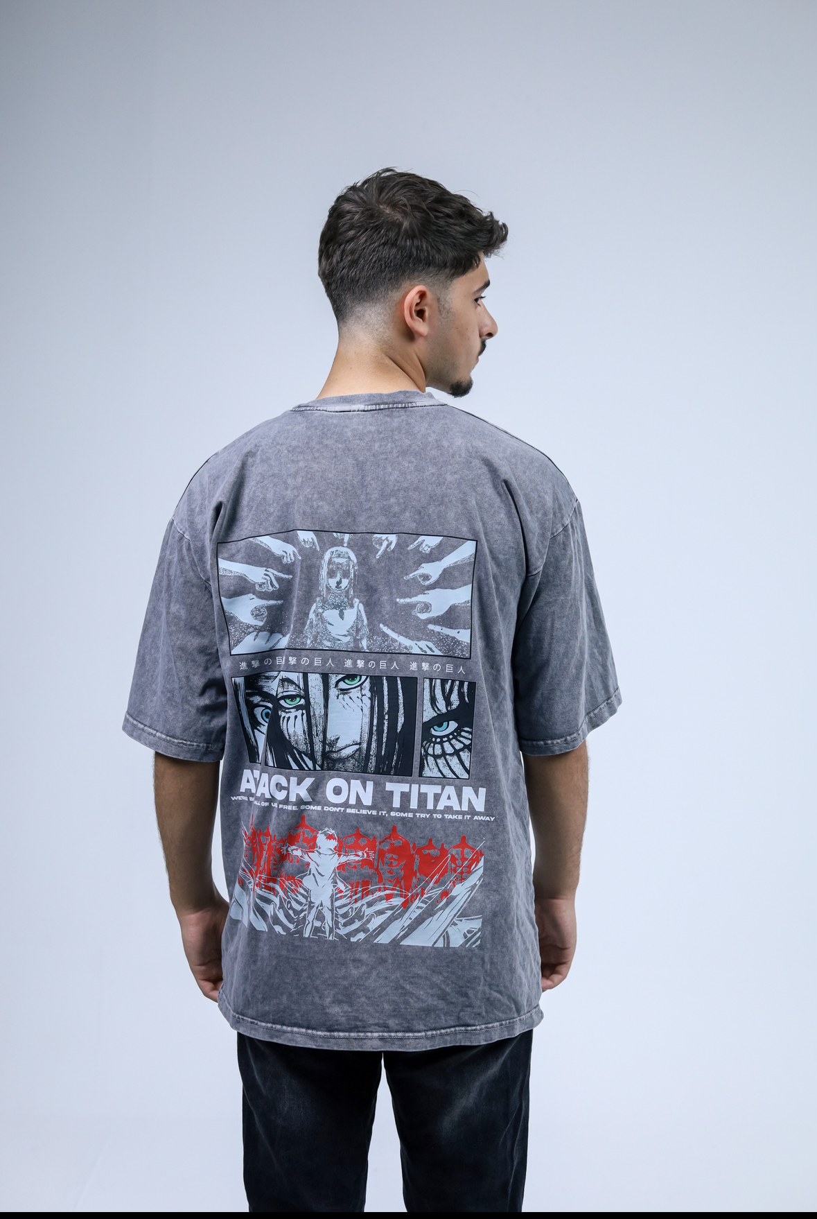 Attack On Titan Vintage Acid Washed Premium Tee