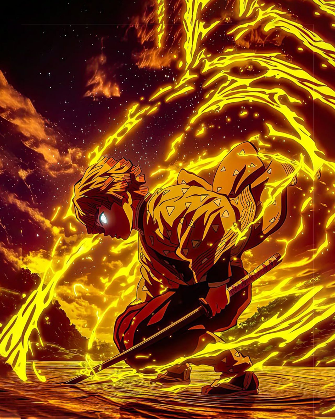 Zenitsu fron Demon Slayer 48X32 poster