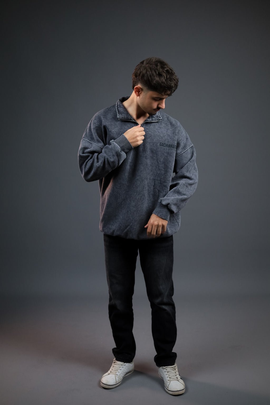 Gachiakuta Acid Washed Quarter-Zipper