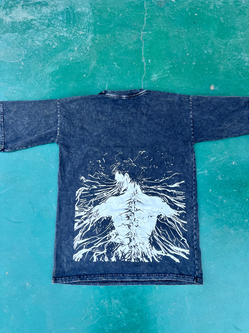 Attack on titan Eren Yeager trapped in titan acid washed oversized tee