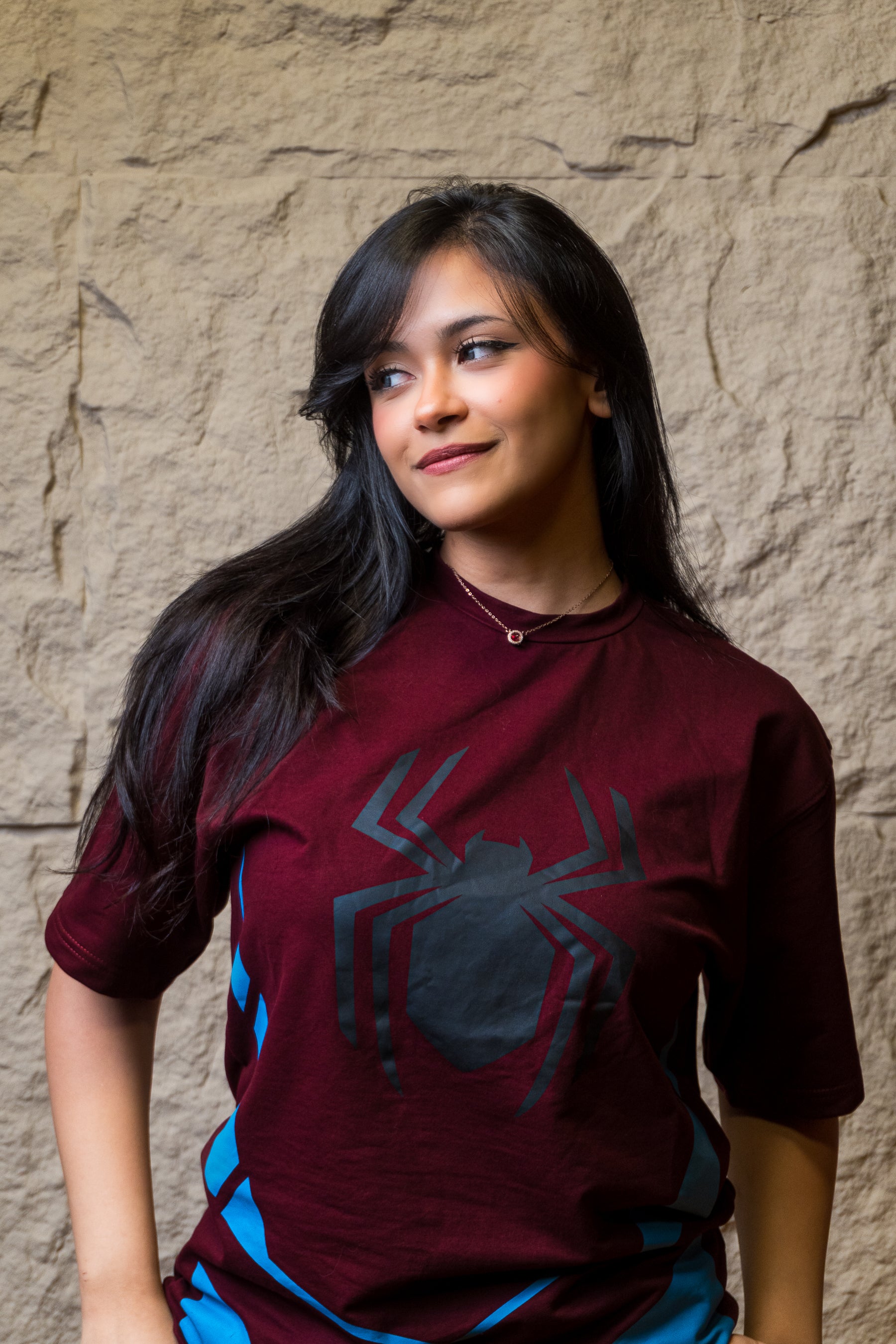 Spider Man Suit Inspired Oversized Screen Print Tee