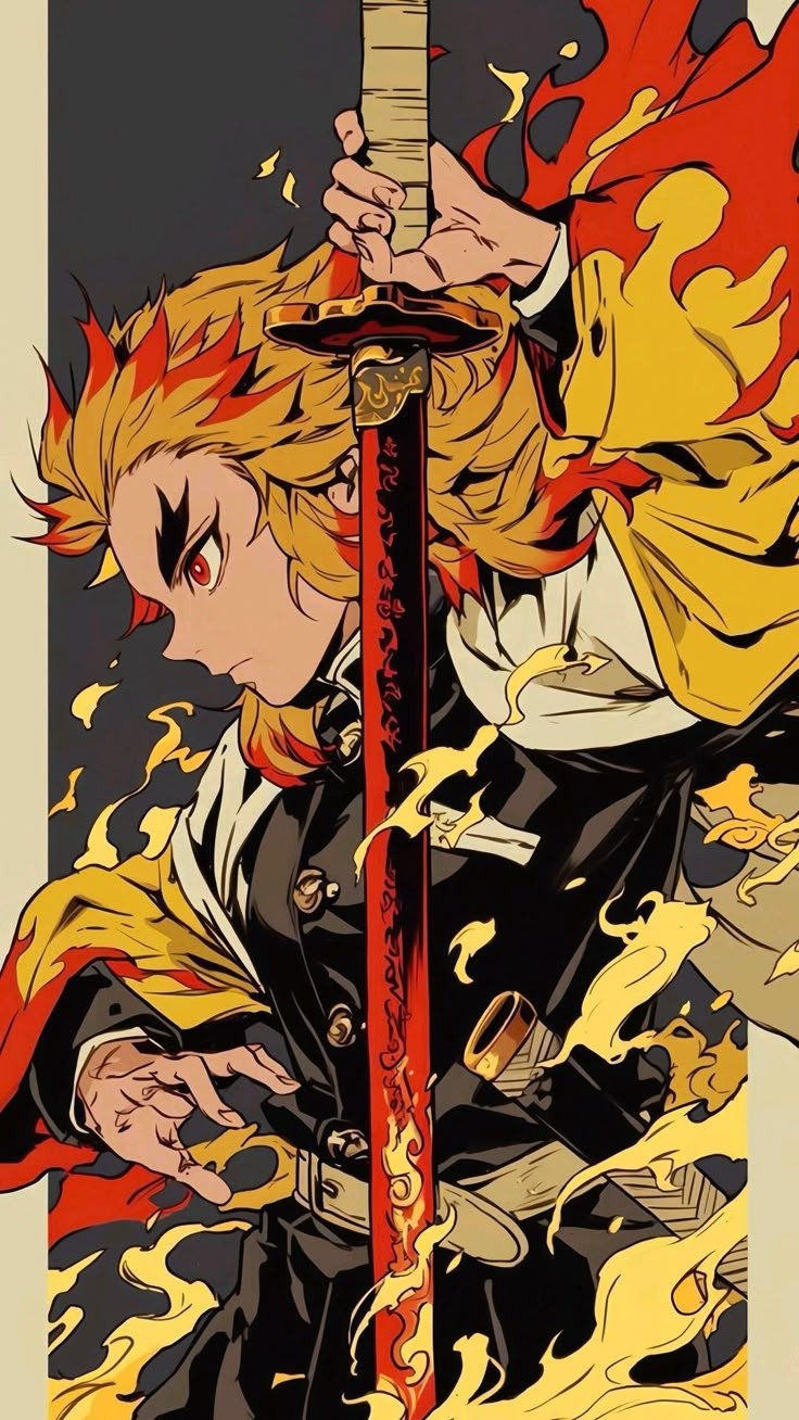 Kyojuro Rengoku Flame hashira from demon slayer48X32 poster