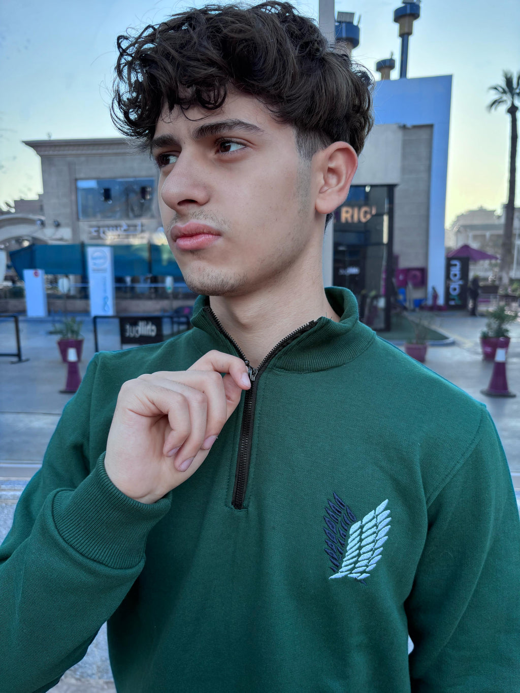 Attack On Titan Survey Corps Embroidered Quarter-Zipper