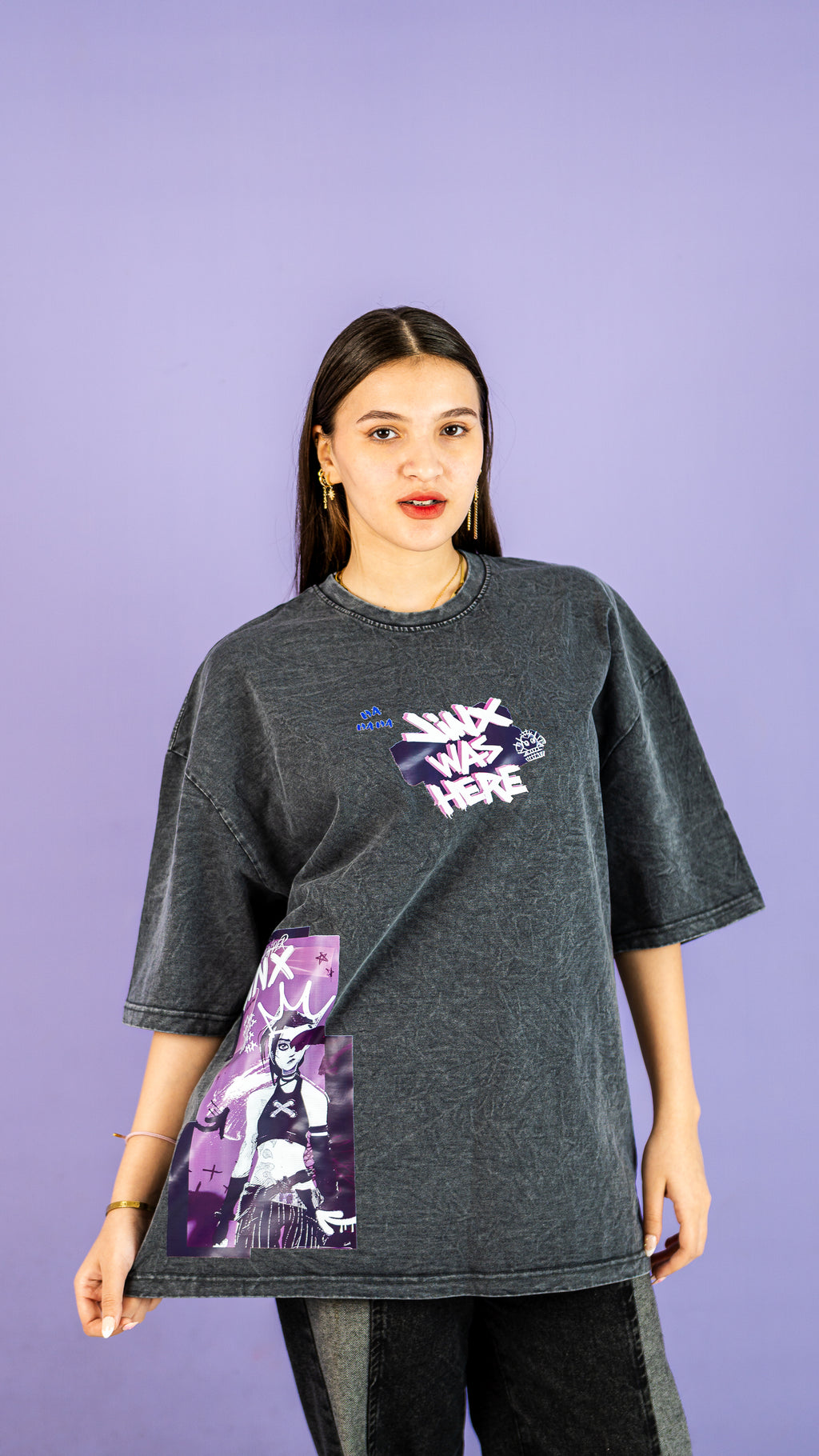 Jinx arcane Acid washed tee