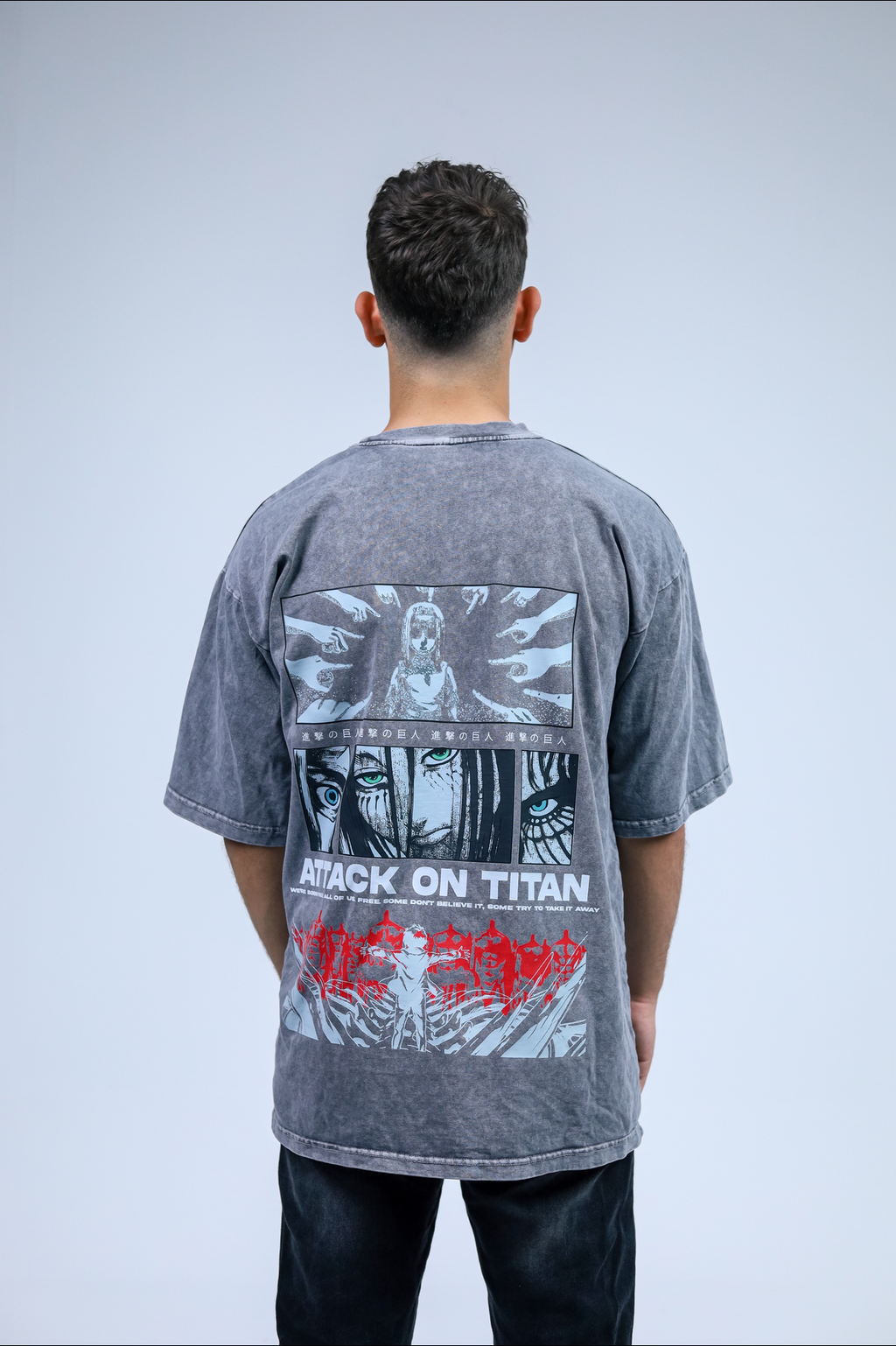 Attack On Titan Vintage Acid Washed Premium Tee