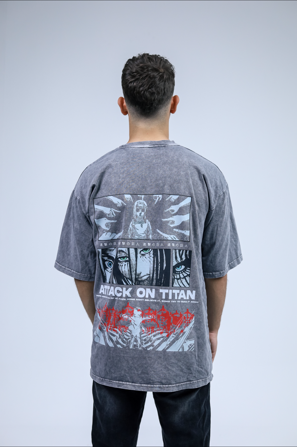 Attack On Titan Vintage Acid Washed Premium Tee