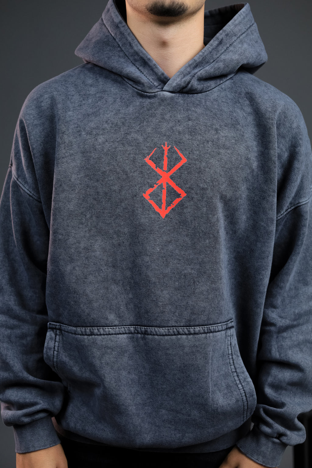 Berserk Guts Oversized Acid-Washed Hoodie