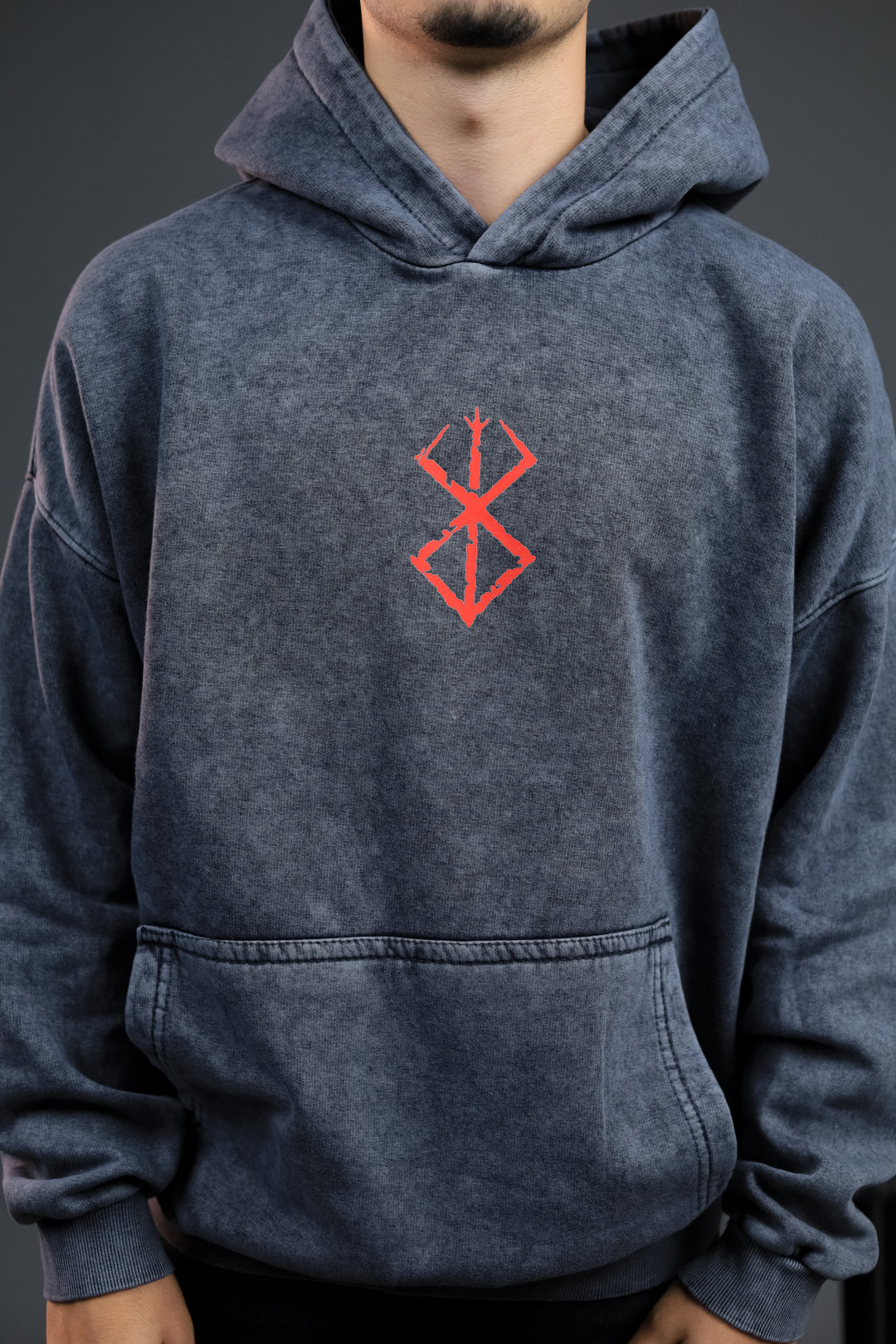 Berserk Guts Oversized Acid-Washed Hoodie