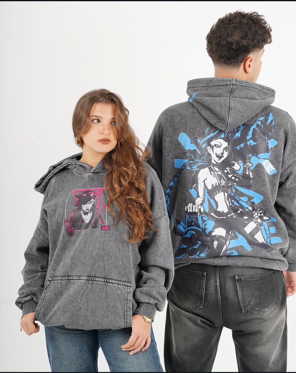 Vi From Arcane Acid washed Hoodie