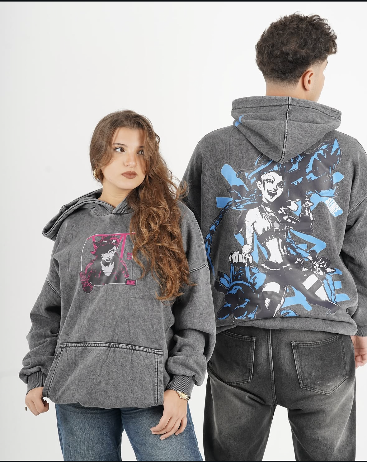 Vi From Arcane Acid washed Hoodie