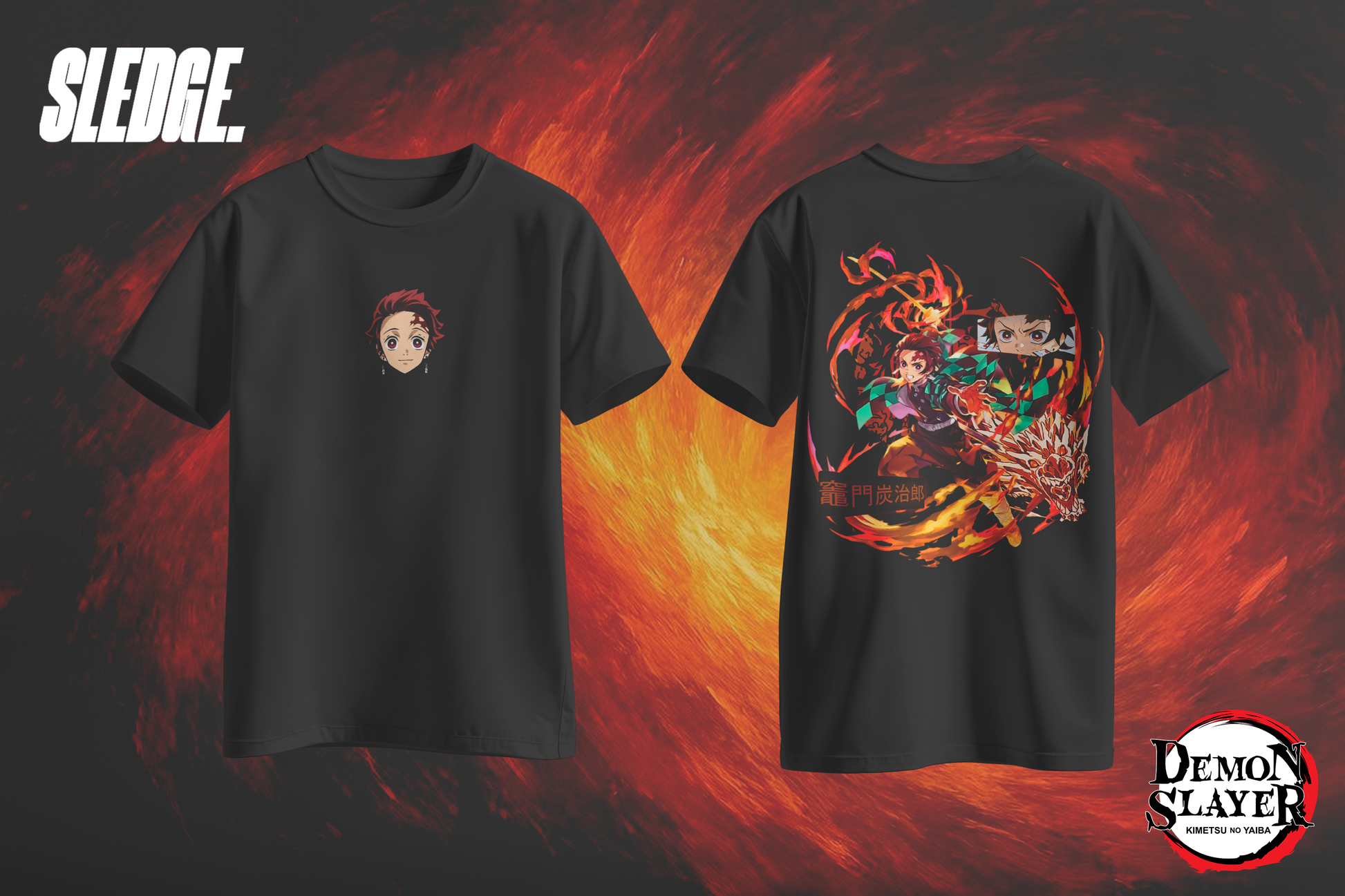 Kamado Tanjiro from Demon Slayer sun breathing oversized tee