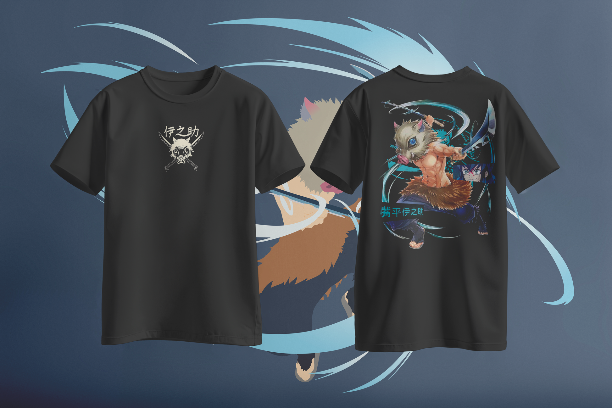 Inosuke Demon Slayer beast breathing Style oversized Tee