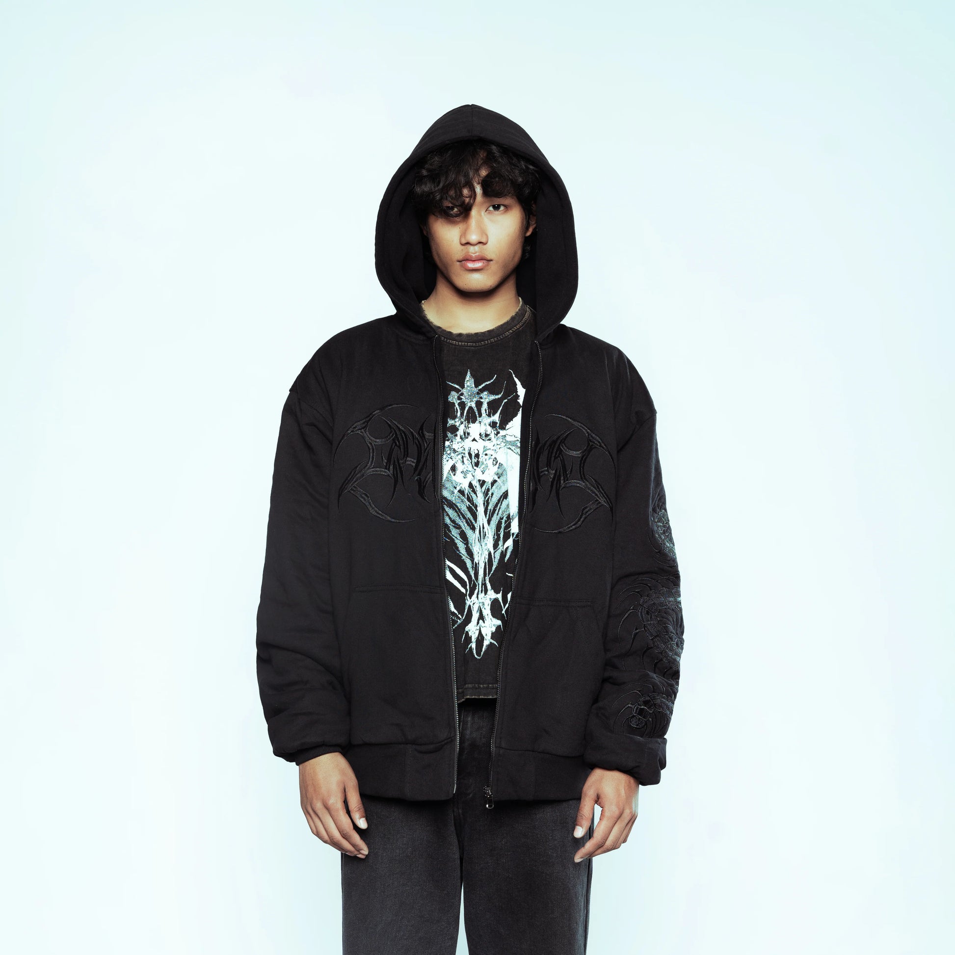 Tokyo Ghoul Embroidered Zipper Hoodie