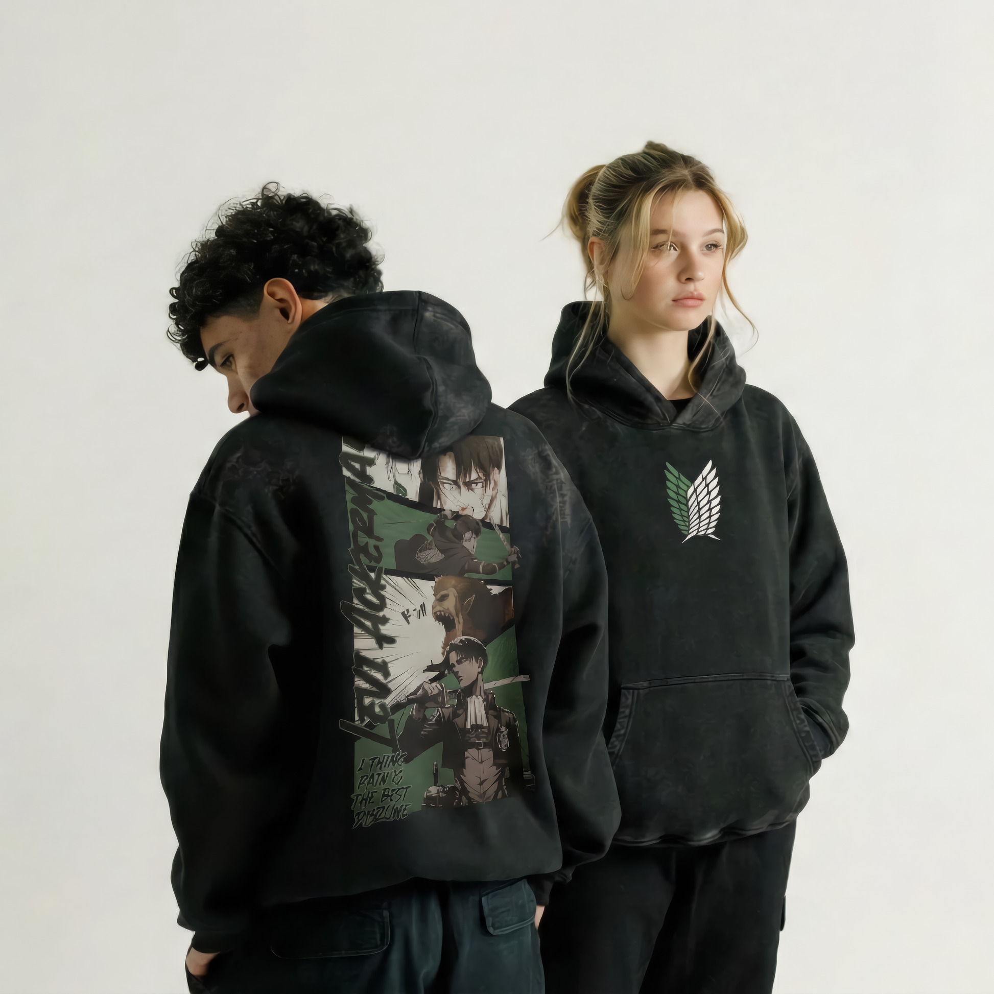 Levi Ackerman Acid Washed Hoodie