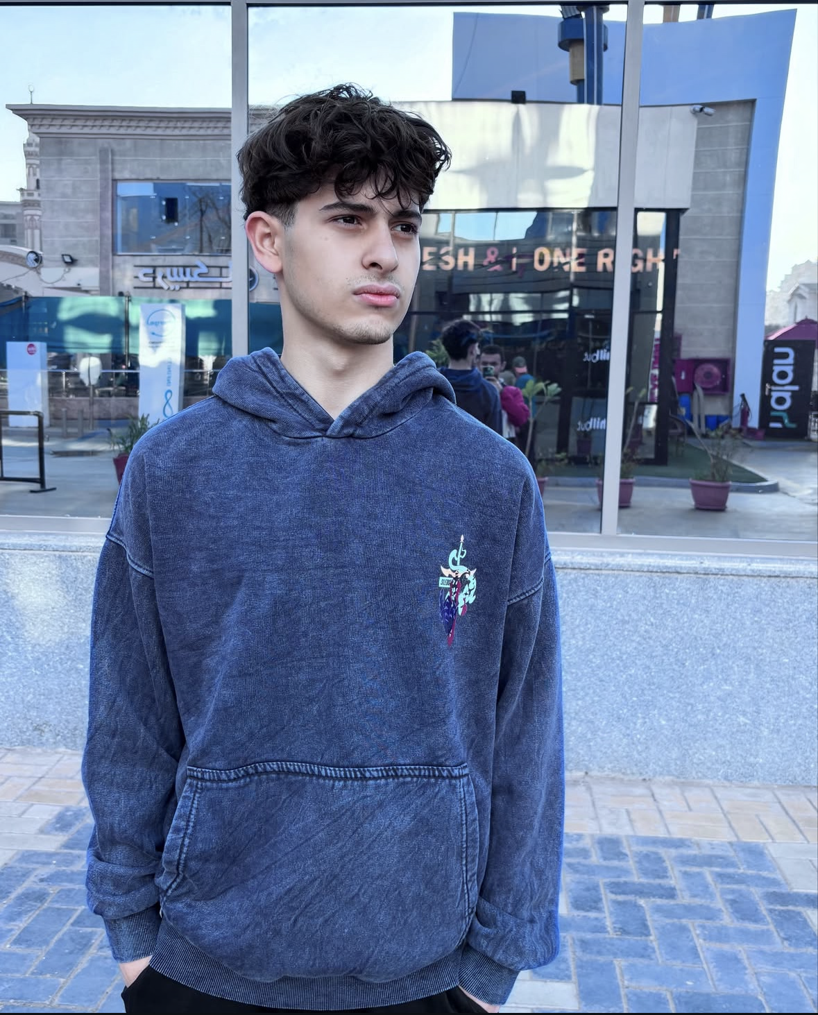 Solo Leveling Blue Acid washed hoodie