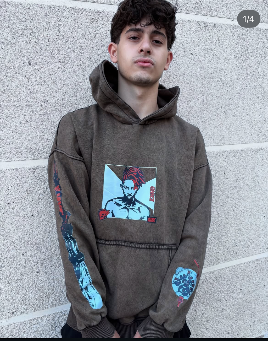 Ekko from Arcane Acid washed hoodie
