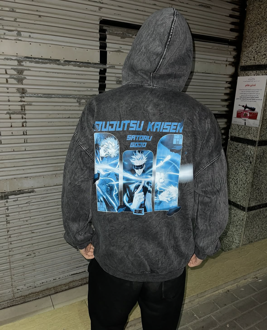 Saturo Gojo Acid washed Hoodie