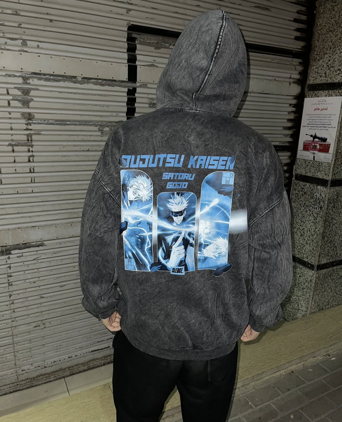 Saturo Gojo Acid washed Hoodie